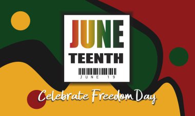 Mutlu Haziranlar. 19 Haziran Özgürlük Günü. Vektör illüstrasyonu.