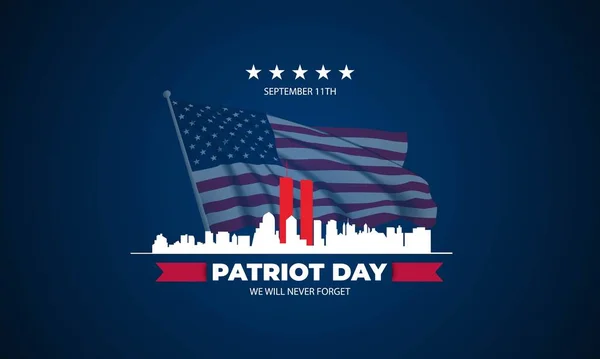 Patriot Day Září New York City Pozadí Vektorové Ilustrace — Stockový vektor