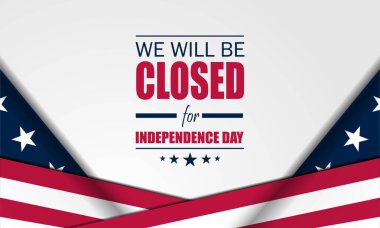 Bağımsızlık Günü ABD 4 Temmuz arkaplan tasarımı ile kapalı metin olacağız