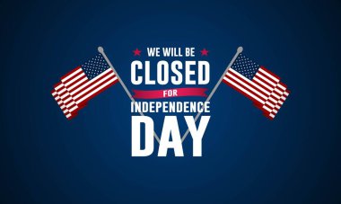 Bağımsızlık Günü ABD 4 Temmuz arkaplan tasarımı ile kapalı metin olacağız