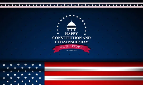 Happy Constitution Citization Day Ηνωμένες Πολιτείες Της Αμερικής 17Η Σεπτεμβρίου — Διανυσματικό Αρχείο