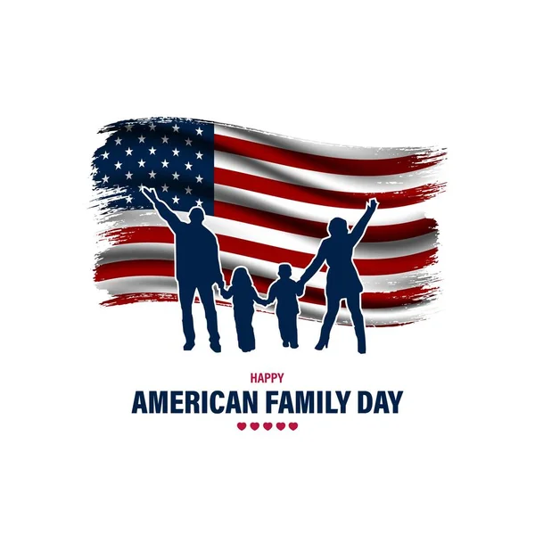 Happy American Family Day August Background Vector Illustration — Stock Vector