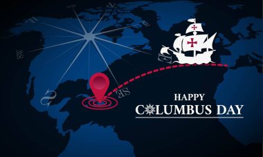 Mutlu Columbus Günü arkaplan vektör çizimi