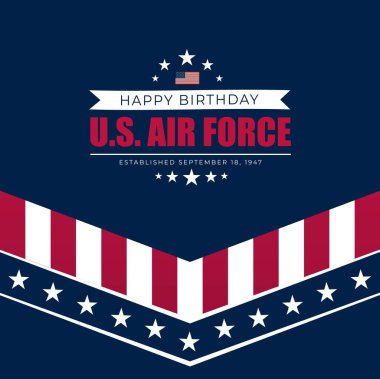 ABD Hava Kuvvetleri Doğum Günü 18 Eylül Arkaplan Vektör İllüstrasyonu