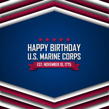 ABD Deniz Kuvvetleri Doğum Günü 10 Kasım Geçmiş Vektör İllüstrasyonu