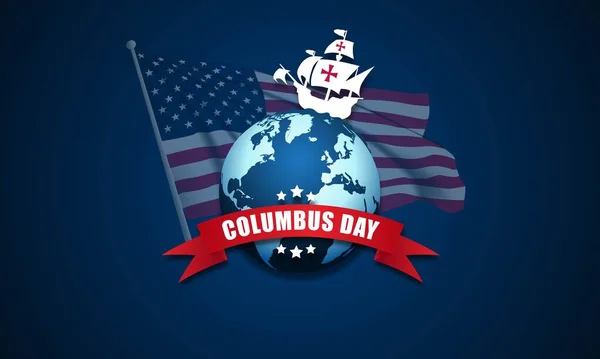 Happy Columbus Day Háttér Vektor Illusztráció — Stock Vector