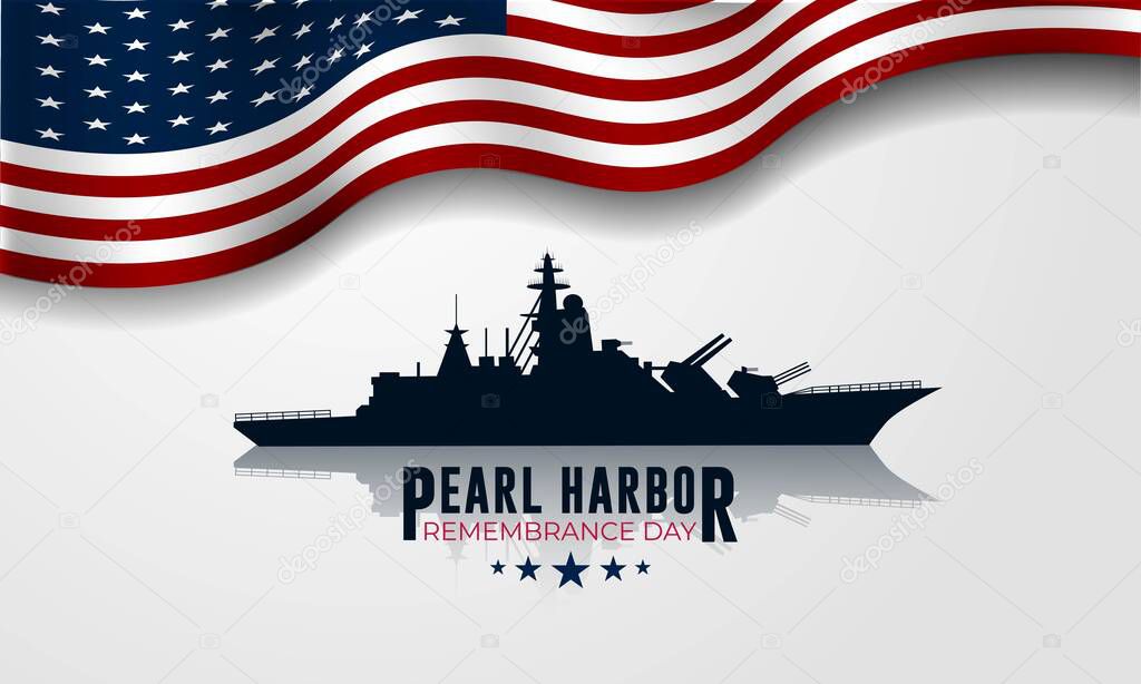 National Pearl Harbor Remembrance Day December 7 background Vector Illustration