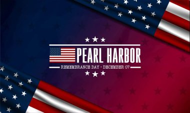 Ulusal Pearl Harbor Anma Günü 7 Aralık Arkaplan Vektör İllüstrasyonu 