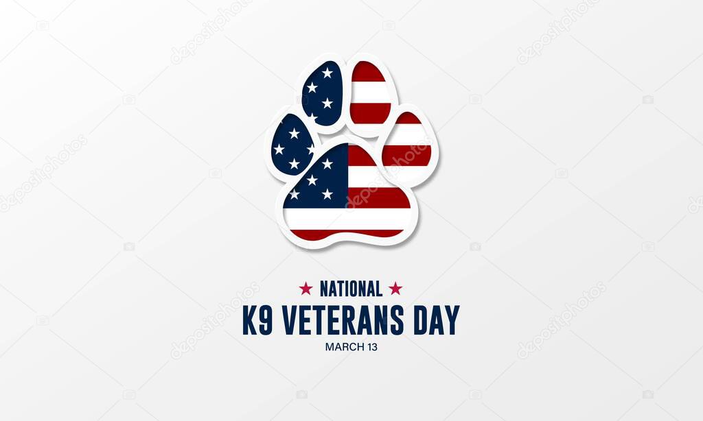 National K9 Veterans Day Background Vector Illustration