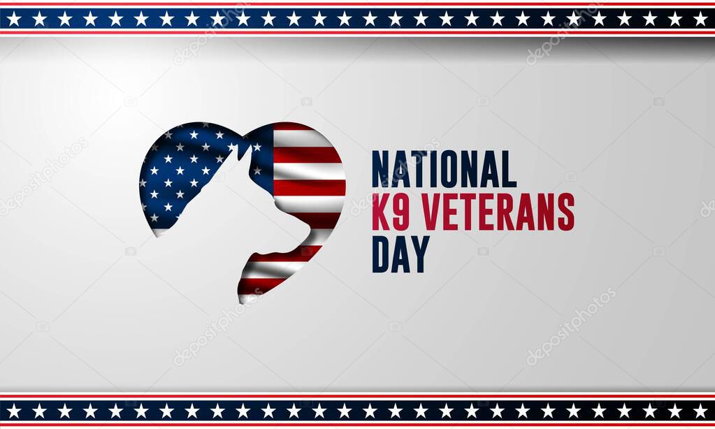 National K9 Veterans Day Background Vector Illustration