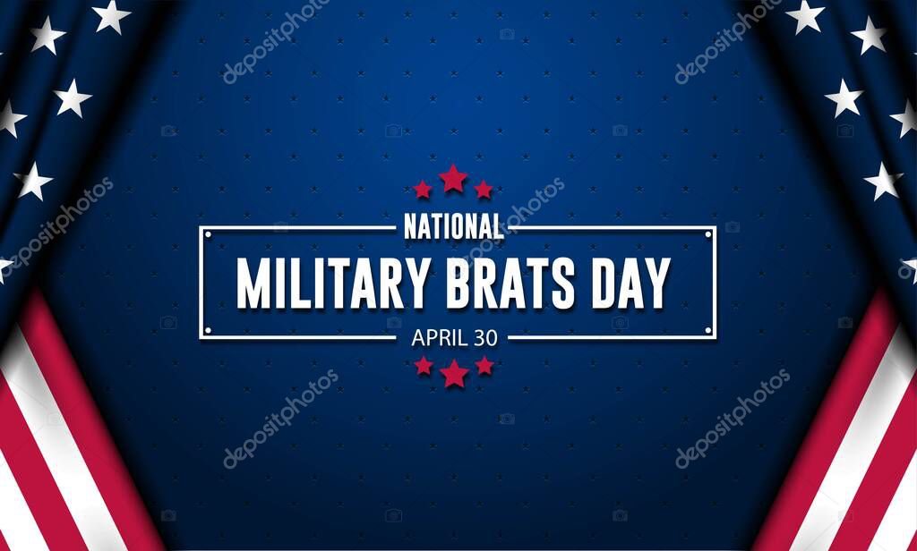 National Military Brats Day Background Vector Illustration