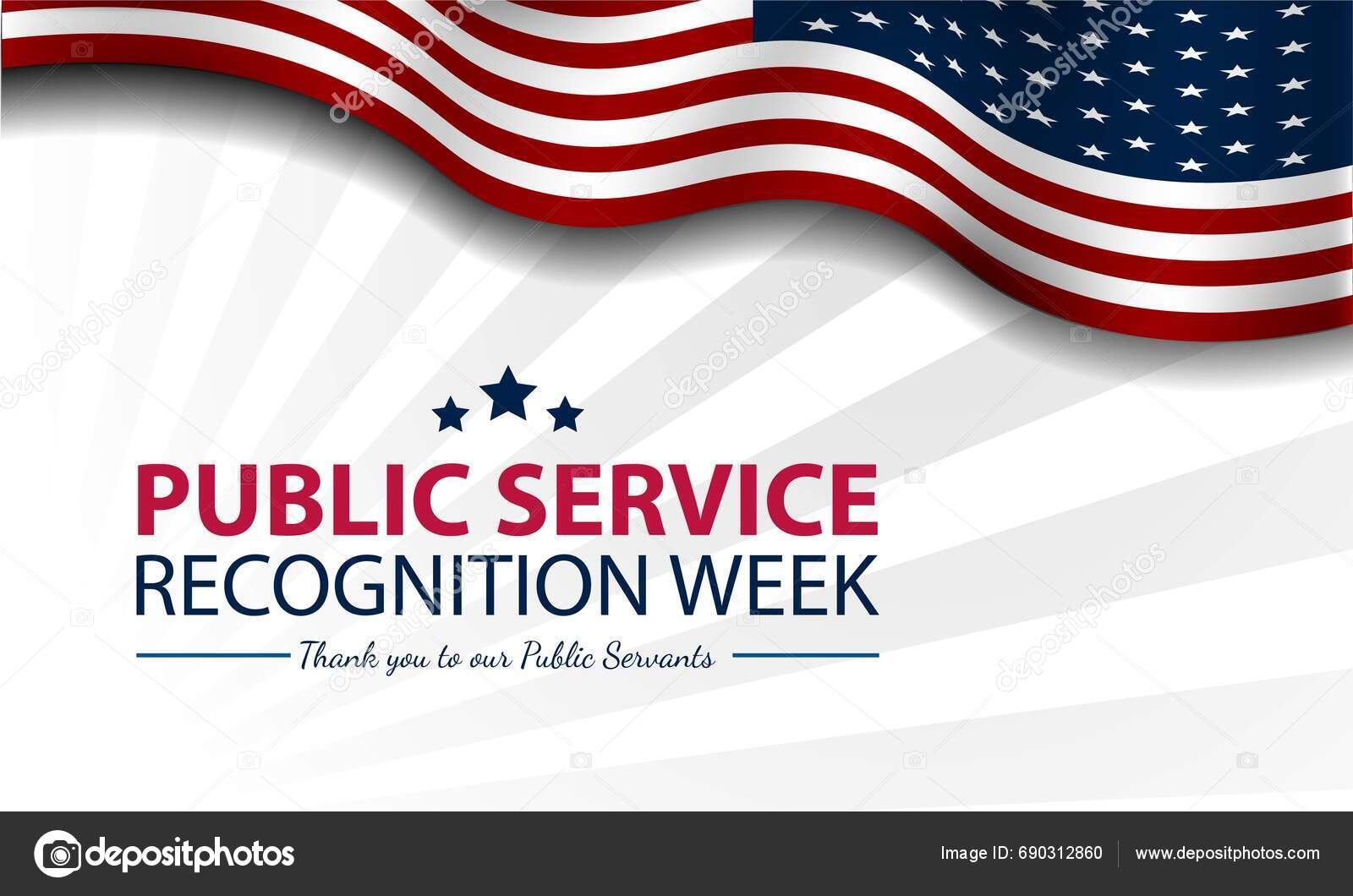 Happy public service recognition week background vector illustration