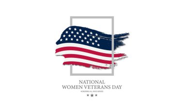 Mutlu Kadın Gaziler Günü Amerika Birleşik Devletleri arka plan vektör illüstrasyonu