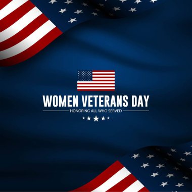 Mutlu Kadın Gaziler Günü Amerika Birleşik Devletleri arka plan vektör illüstrasyonu
