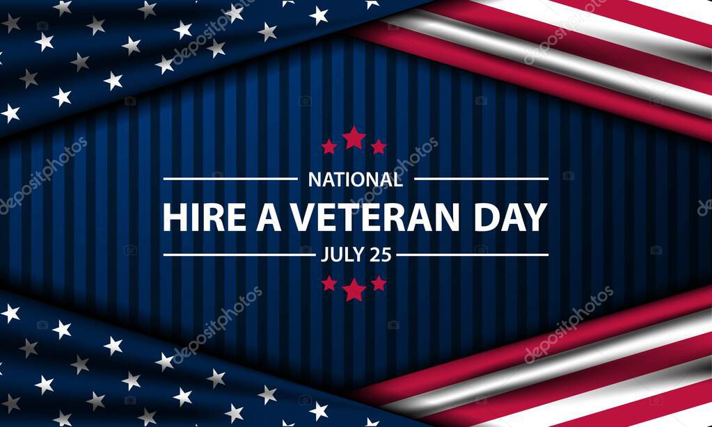 Happy National Hire A Veteran Day Background Vector Illustration