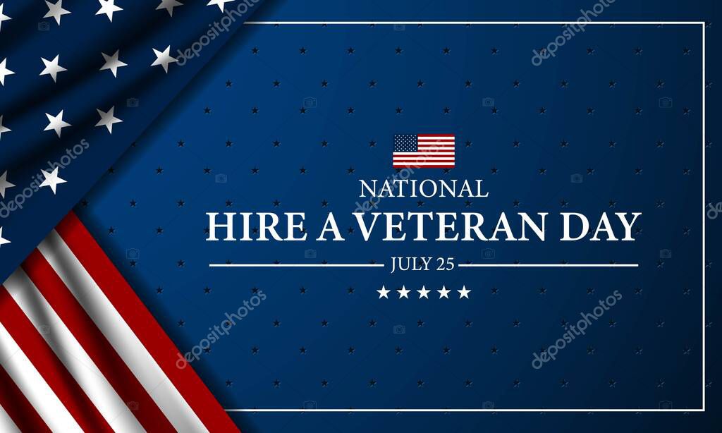 Happy National Hire A Veteran Day Background Vector Illustration