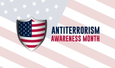 Anti-terörizm Farkındalığı Ay Arkaplan Vektörü İllüstrasyonu 