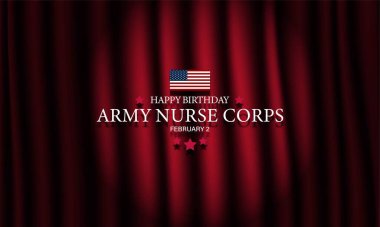 Ordu Hemşire Kolordusu 2 Şubat Geçmiş Vektör İllüstrasyonu