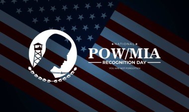 Ulusal POW MIA Tanıma Günü 15 Eylül Arkaplan Vektörü İllüstrasyonu