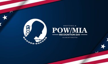 Ulusal POW MIA Tanıma Günü 15 Eylül Arkaplan Vektörü İllüstrasyonu