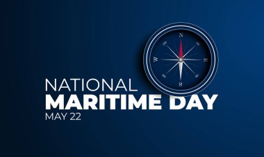 Ulusal Deniz Gününüz kutlu olsun 22 Mayıs Geçmiş Vektör İllüstrasyonu