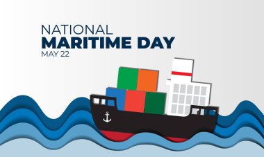 Ulusal Deniz Gününüz kutlu olsun 22 Mayıs Geçmiş Vektör İllüstrasyonu