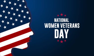 Mutlu Kadın Gaziler Günü Amerika Birleşik Devletleri arka plan vektör illüstrasyonu