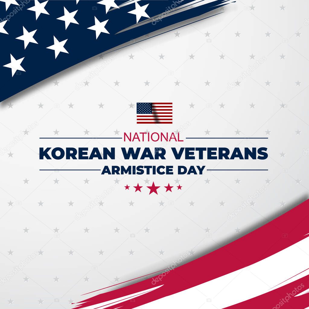 National Korean War Veterans Armistice Day July 27 Background vector Illustration