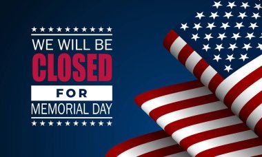 Anma Günü arkaplan tasarımı vektör illüstrasyonu ile metin için kapalı olacağız