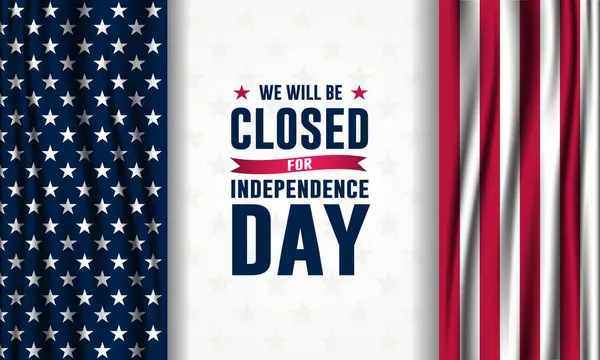 独立記念日Usa 7月4日バックグラウンドデザインと私たちは閉鎖されますテキスト — ストックベクタ