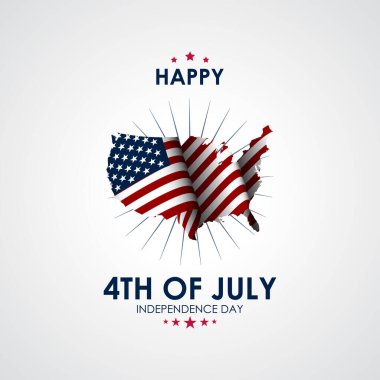 4 Temmuz Bağımsızlık Günü 'nüz kutlu olsun ABD Arkaplan Tasarım Vektörü illüstrasyonu