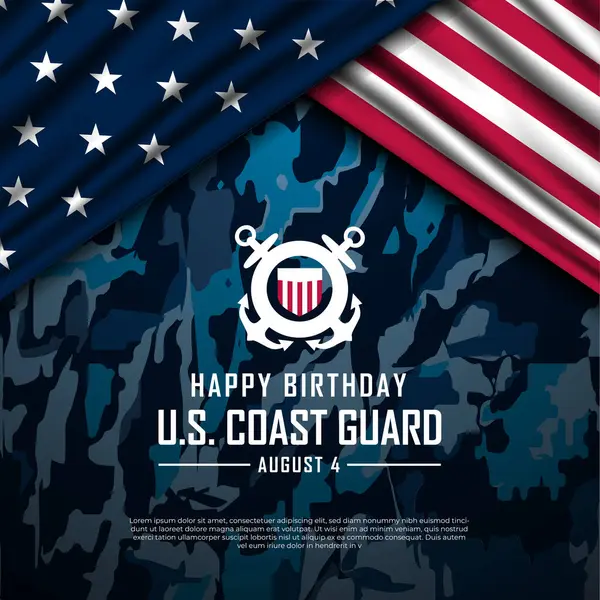 stock vector U.S. Coast Guard Birthday August 4 background vector illustration