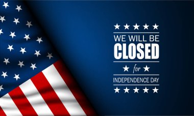 Bağımsızlık Günü ABD 4 Temmuz arkaplan tasarımı ile kapalı metin olacağız