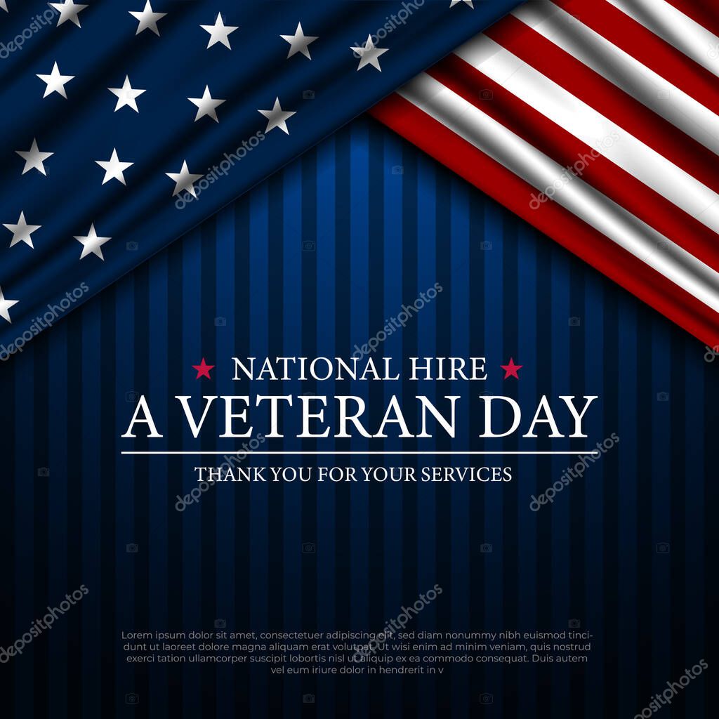 Happy National Hire A Veteran Day Background Vector Illustration