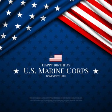 Mutlu yıllar ABD Deniz Piyadeleri 10 Kasım Geçmiş Vektör İllüstrasyonu