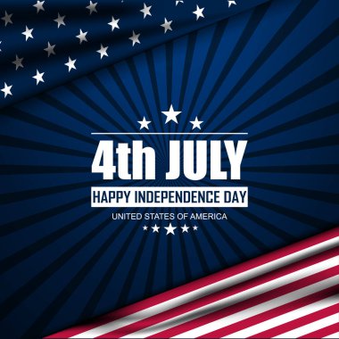 4 Temmuz Bağımsızlık Günü 'nüz kutlu olsun ABD Arkaplan Tasarım Vektörü illüstrasyonu