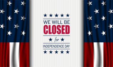Bağımsızlık Günü ABD 4 Temmuz arkaplan tasarımı ile kapalı metin olacağız
