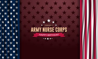 Ordu Hemşire Kolordusu 2 Şubat Geçmiş Vektör İllüstrasyonu