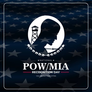 Ulusal POW MIA Tanıma Günü Arkaplan Vektörü İllüstrasyonu