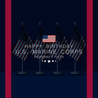 Mutlu yıllar ABD Deniz Piyadeleri 10 Kasım Geçmiş Vektör İllüstrasyonu