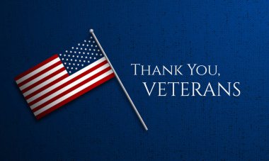 Teşekkürler gaziler, 11 Kasım, Amerikan bayrakları vektör ilüstrasyonunu onurlandıran