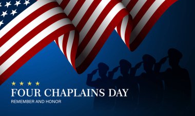 Four Chaplains Day Remember And Honor, February 03 Background Vector Illustration clipart