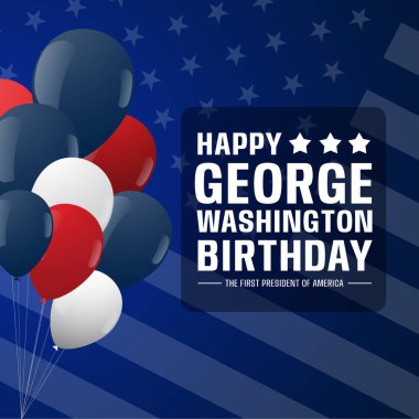 Banner Of George Washington's Birthday In United States Design Background Illustration clipart