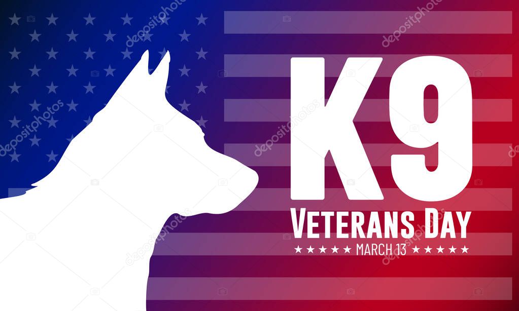 National K9 Veterans Day Design Background Illustration