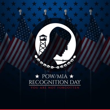 Ulusal POW MIA Tanıma Günü Tasarım Arkaplan Çizimi