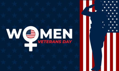 Mutlu Kadın Gaziler Günü Amerika Birleşik Devletleri arka plan vektör illüstrasyonu