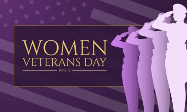 Mutlu Kadın Gaziler Günü Amerika Birleşik Devletleri arka plan vektör illüstrasyonu
