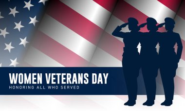 Mutlu Kadın Gaziler Günü Amerika Birleşik Devletleri arka plan vektör illüstrasyonu