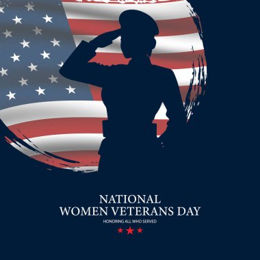 Mutlu Kadın Gaziler Günü Amerika Birleşik Devletleri arka plan vektör illüstrasyonu