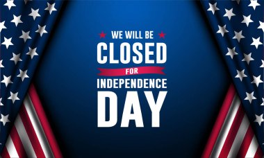 Bağımsızlık Günü ABD 4 Temmuz arkaplan tasarımı ile kapalı metin olacağız